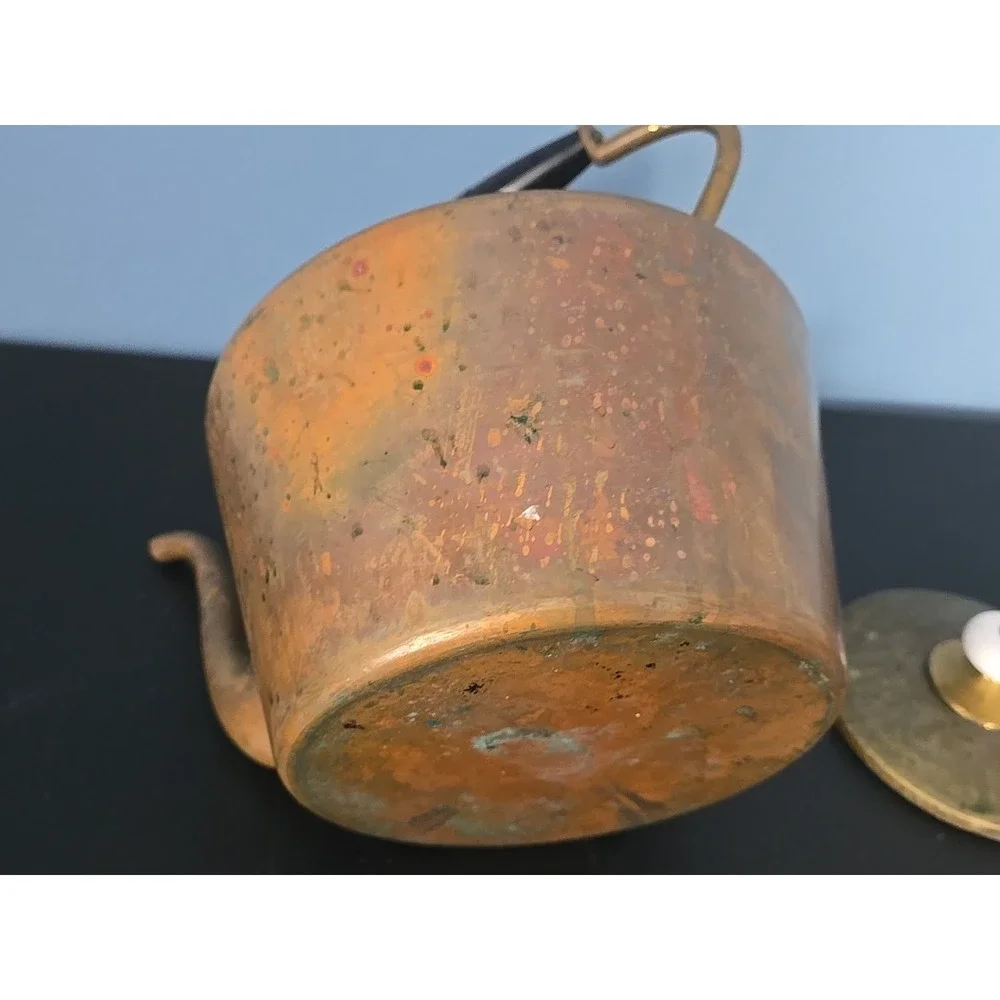 Antique Douro B & M Copper Tea Kettle - Tin Lined Portugal Late‎ 19th Century